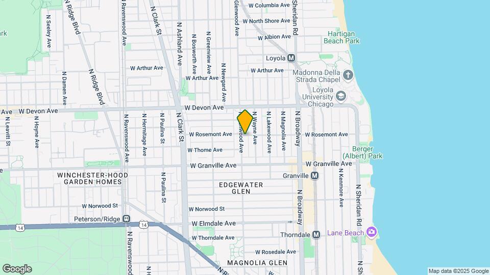 1349-1355 W Rosemont Ave Map and Location Details