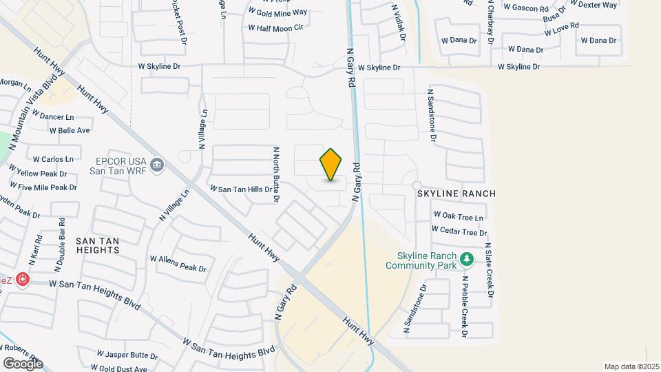 1578 W San Tan Hills Dr Map and Location Details