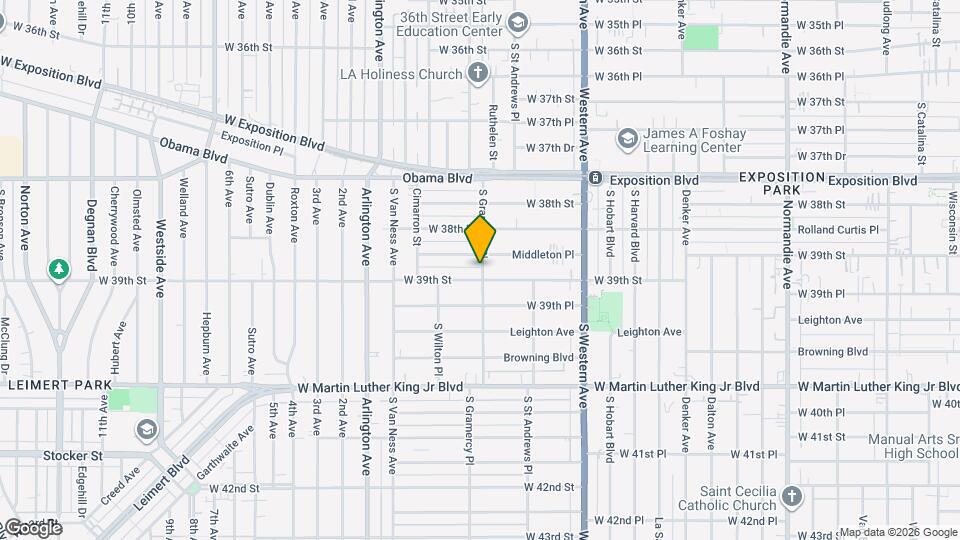 3881 S Gramercy Pl Map and Location Details