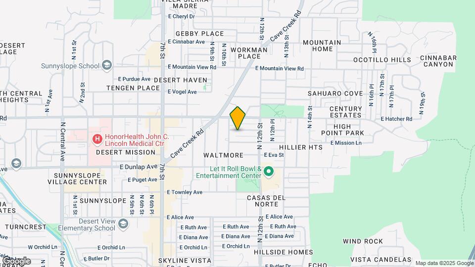 1117 E Sunnyslope Ln Map and Location Details