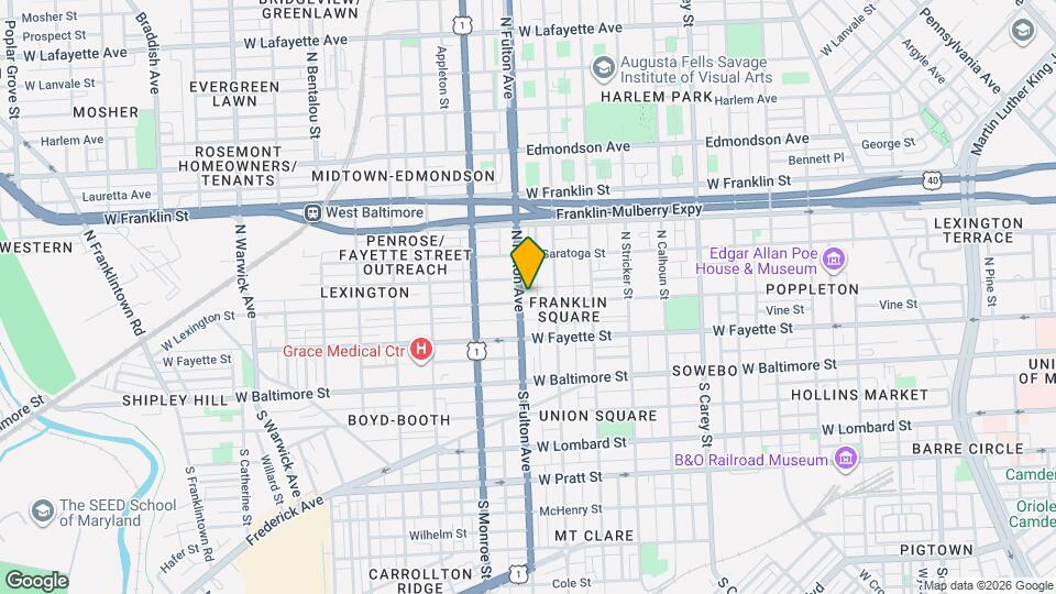 1734 W Lexington St Map and Location Details