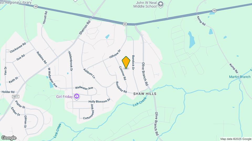 629 Conover Rd Map and Location Details
