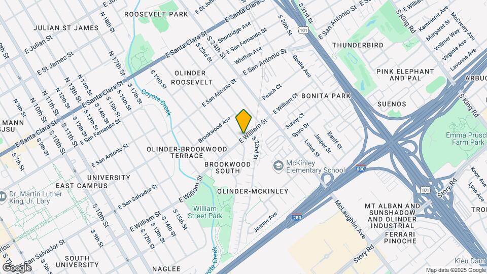 1015 E William St Mapa y Detalles de la Ubicación