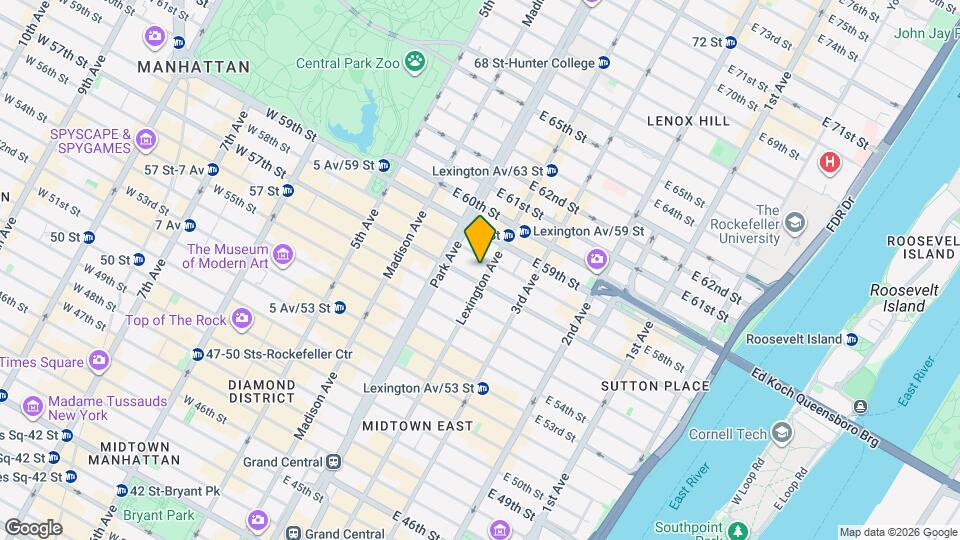 135 E 57th St Map and Location Details