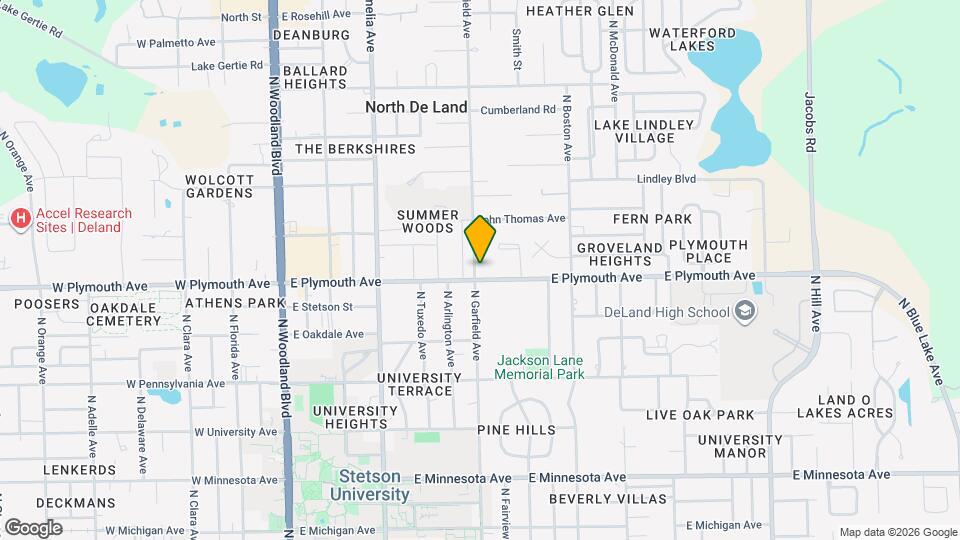 901 N Garfield Ave, Unit Delightful Deland Apartment Mapa y Detalles de la Ubicación
