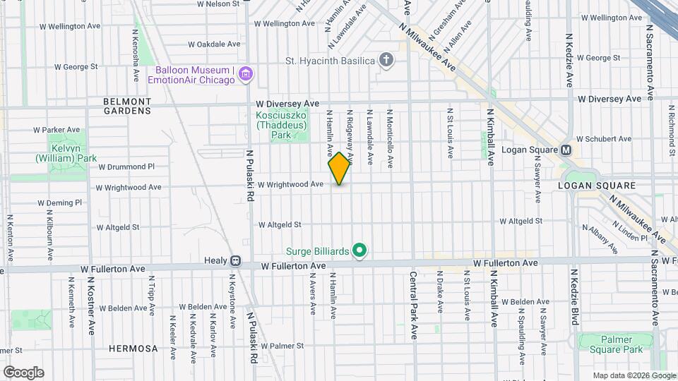 3749 W Wrightwood Ave Map and Location Details