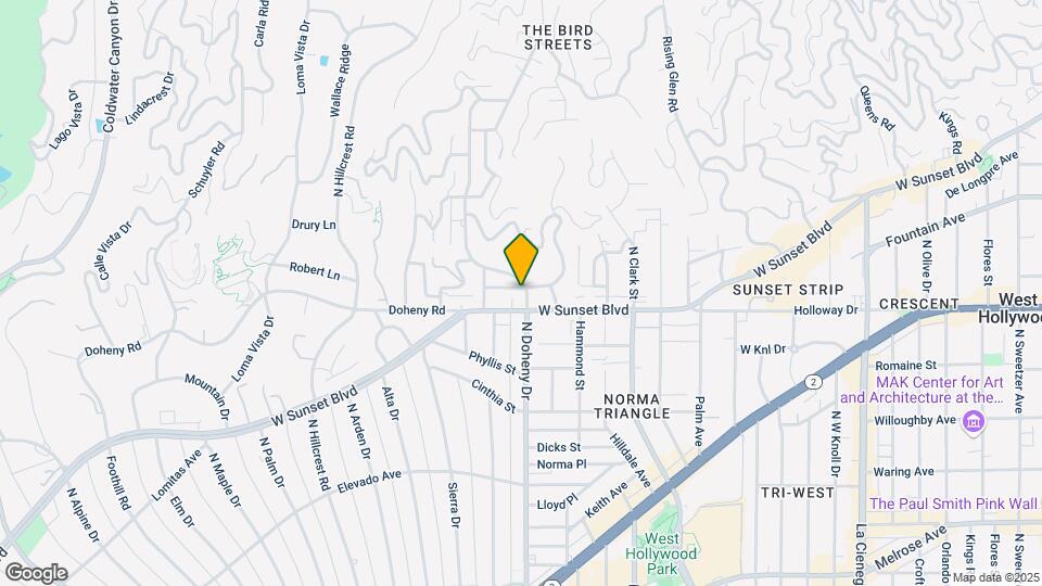 1115 N Doheny Dr Map and Location Details