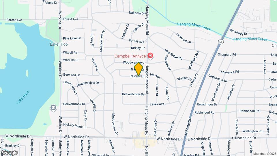 521 N Park Ln Map and Location Details