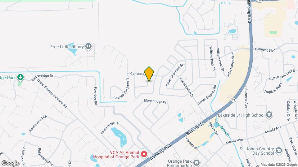 599 John Adams St Map and Location Details