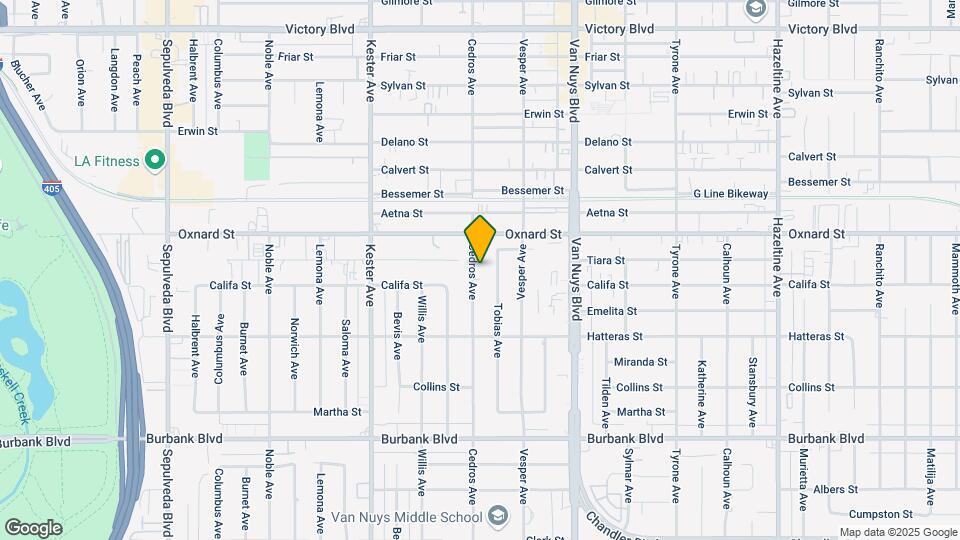 5918 Cedros Ave-Unit -Back House Map and Location Details