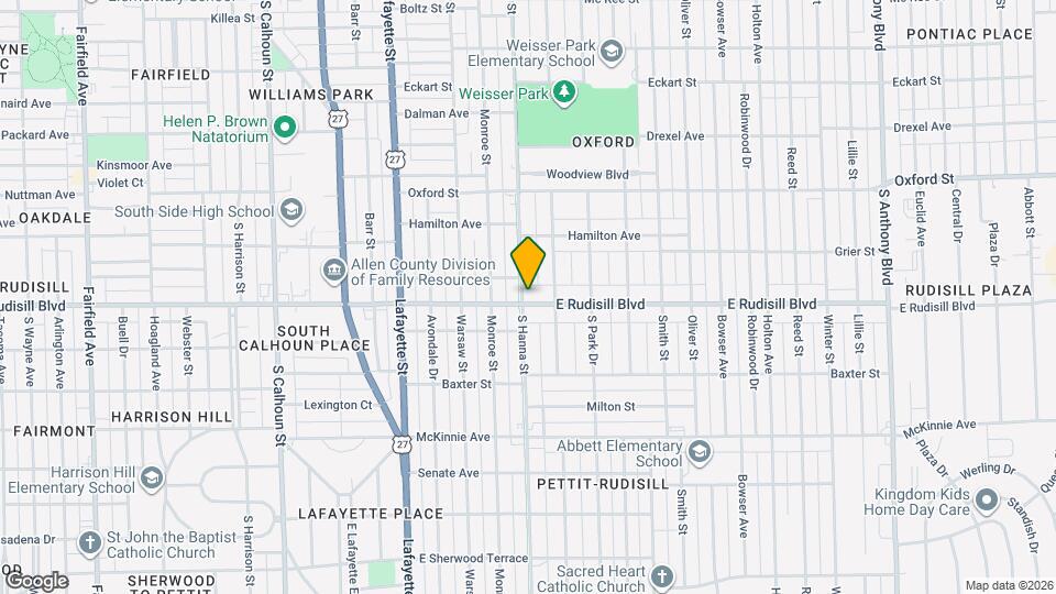 701 E Rudisill Blvd Map and Location Details