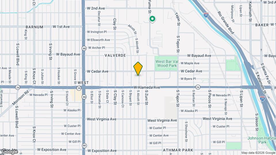 235 S Alcott St Map and Location Details