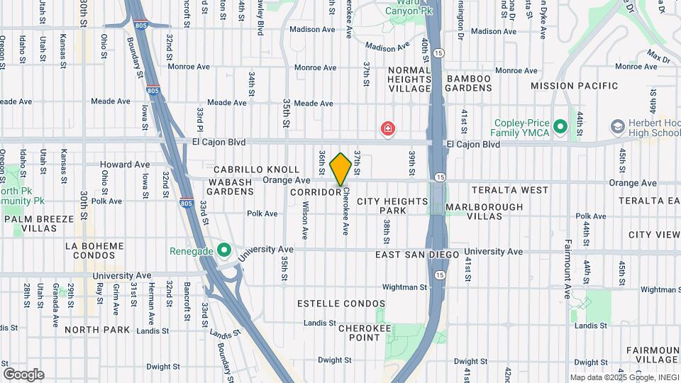 4164 Cherokee Ave Map and Location Details