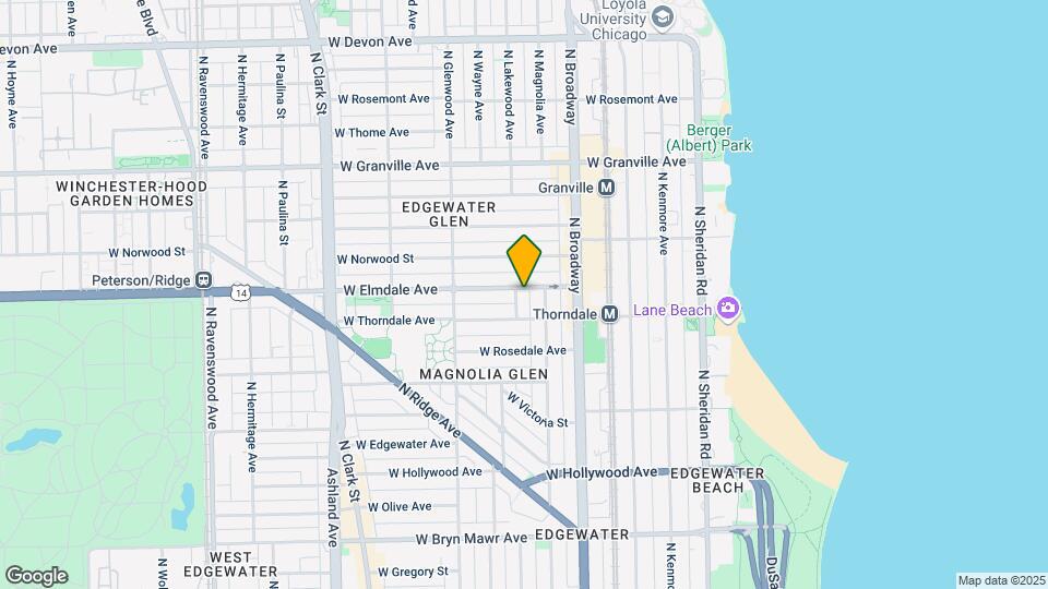 5955 N Lakewood Ave Map and Location Details