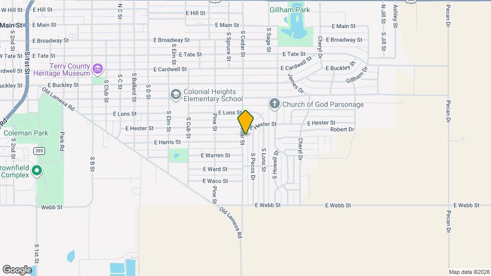 808 S Cedar St Map and Location Details