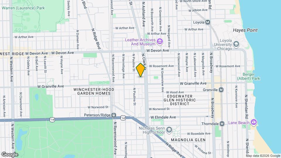 1613 W Thome Ave, Unit 1 Map and Location Details