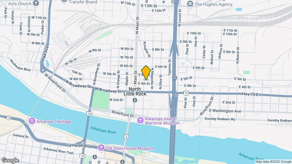 201 E 4th St Map and Location Details