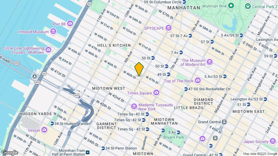 301 W 46th St Map and Location Details