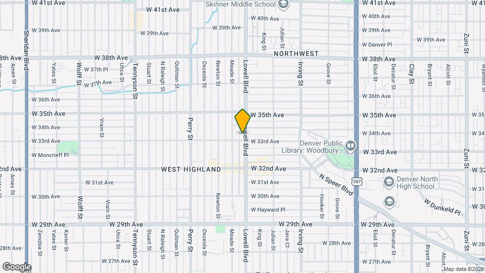 3615 W 33rd Ave Map and Location Details