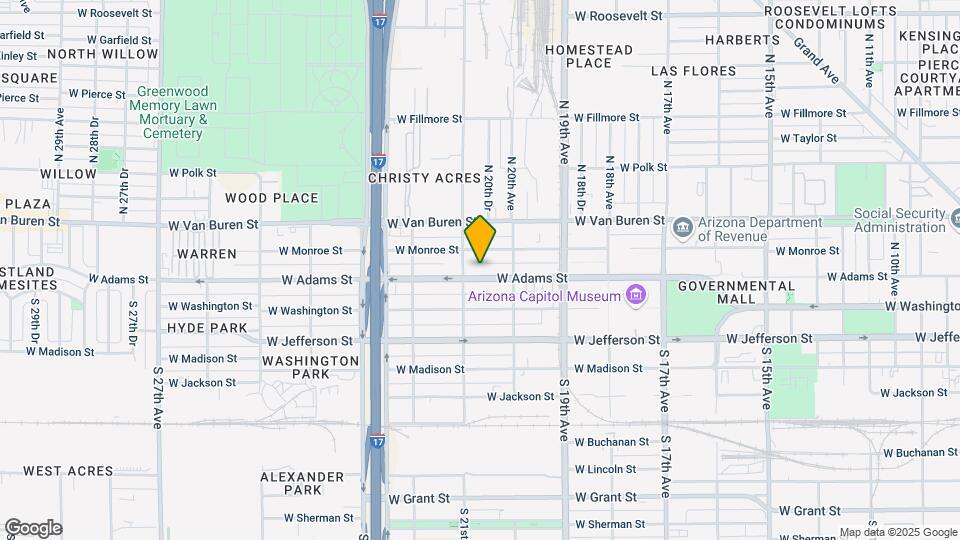 2036 W Adams St Map and Location Details