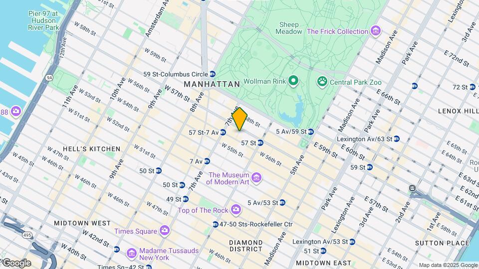 142 W 57th St Mapa y Detalles de la Ubicación