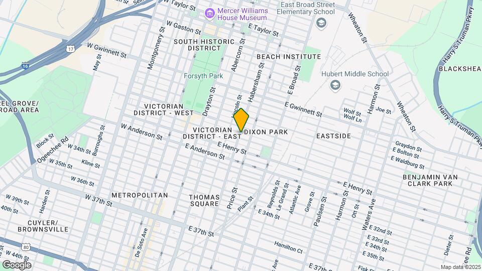 1116 Habersham St, Unit 1 Map and Location Details