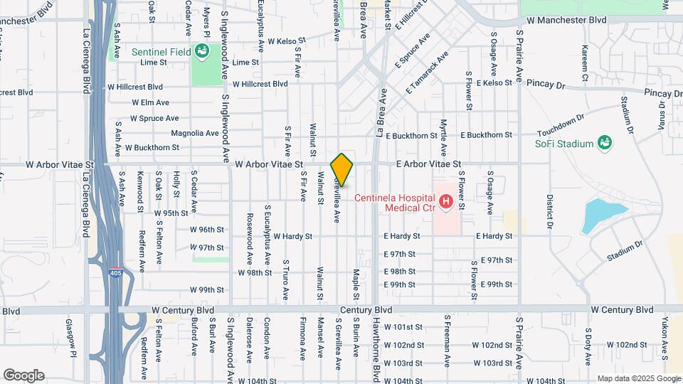 938 S Grevillea Ave Map and Location Details