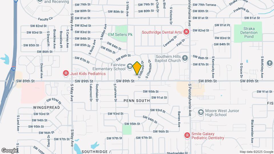 8917 S Hillcrest Dr Map and Location Details