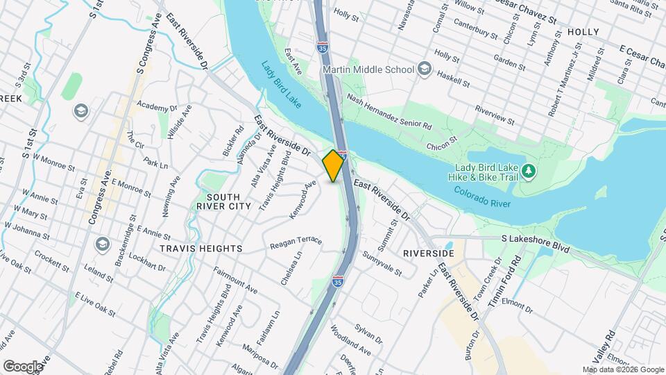 1111 E Riverside Dr Map and Location Details