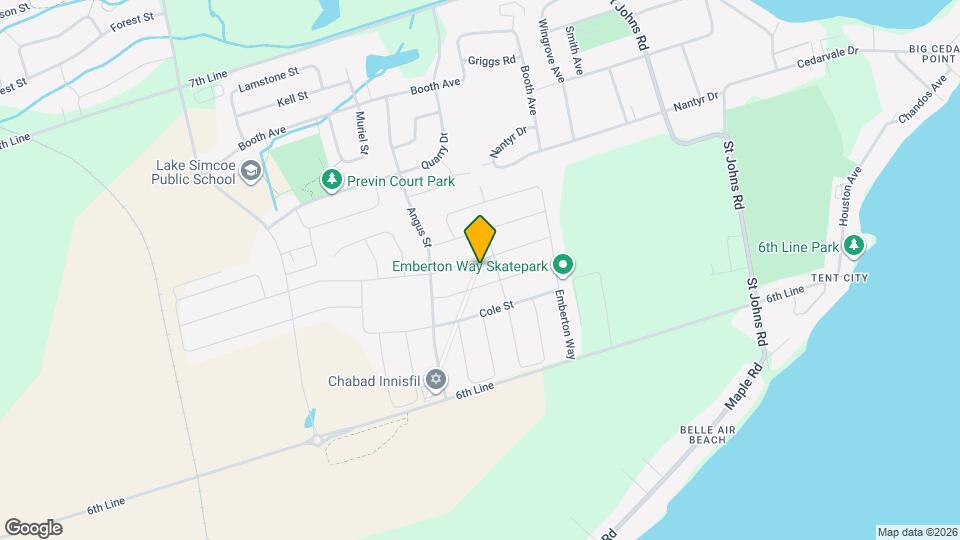 Spacious 4-Bedroom Detached Home with 6 Parking Spaces – Innisfil Map and Location Details