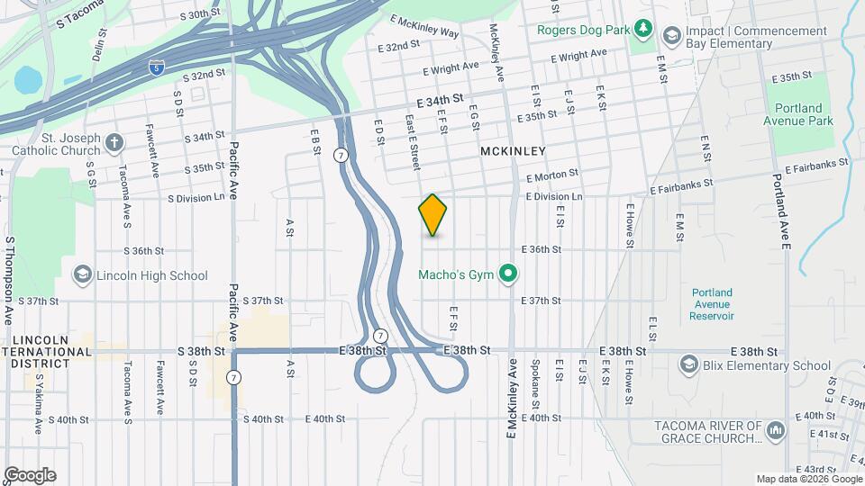 3599 East E Street Map and Location Details