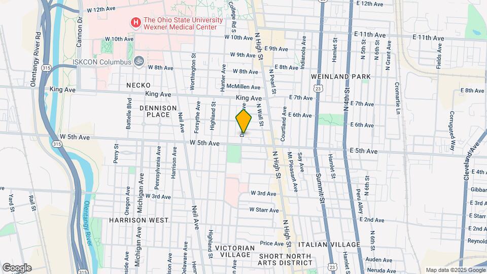 1256 Dennison Ave Map and Location Details