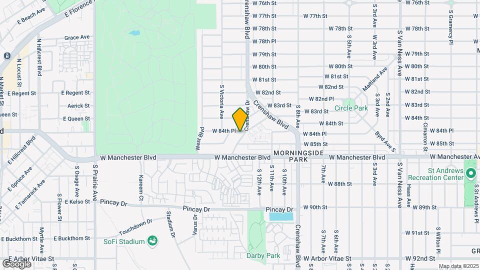 8405-8409 Crenshaw Dr Mapa y Detalles de la Ubicación