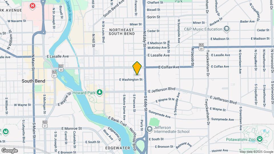 1003 E Washington St Map and Location Details