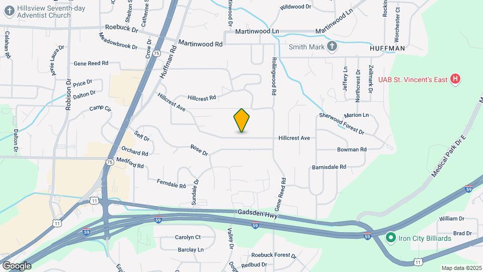 942 Hillcrest Ave Map and Location Details