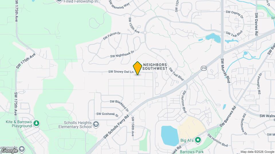 15723 SW Thrush Ln Mapa y Detalles de la Ubicación