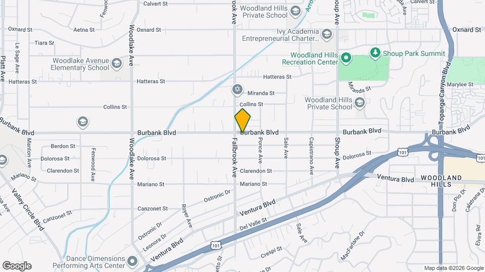 22742 Burbank Blvd Map and Location Details