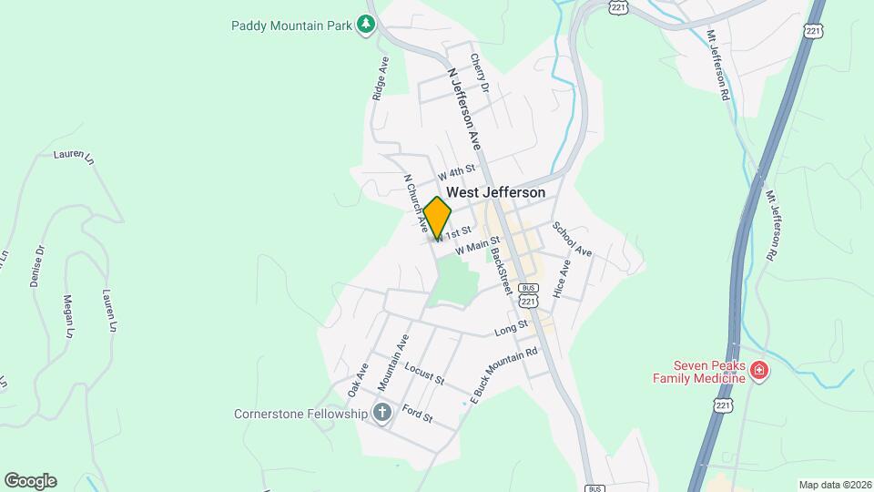 209 W 1st St Map and Location Details