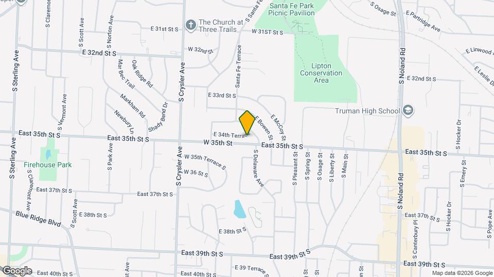 12607 E 34th Terrace Map and Location Details