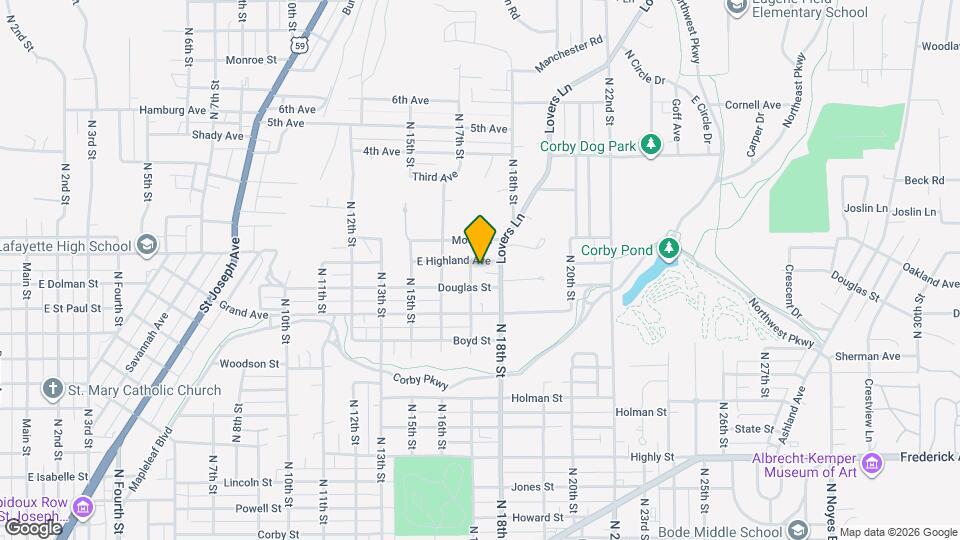 1703 Lovers Lane Heights Map and Location Details