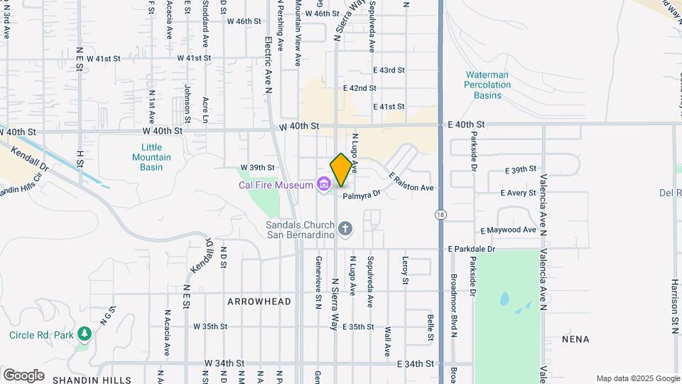 3881 N Sierra Way Map and Location Details