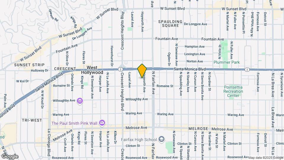 1023 N Hayworth Ave Map and Location Details