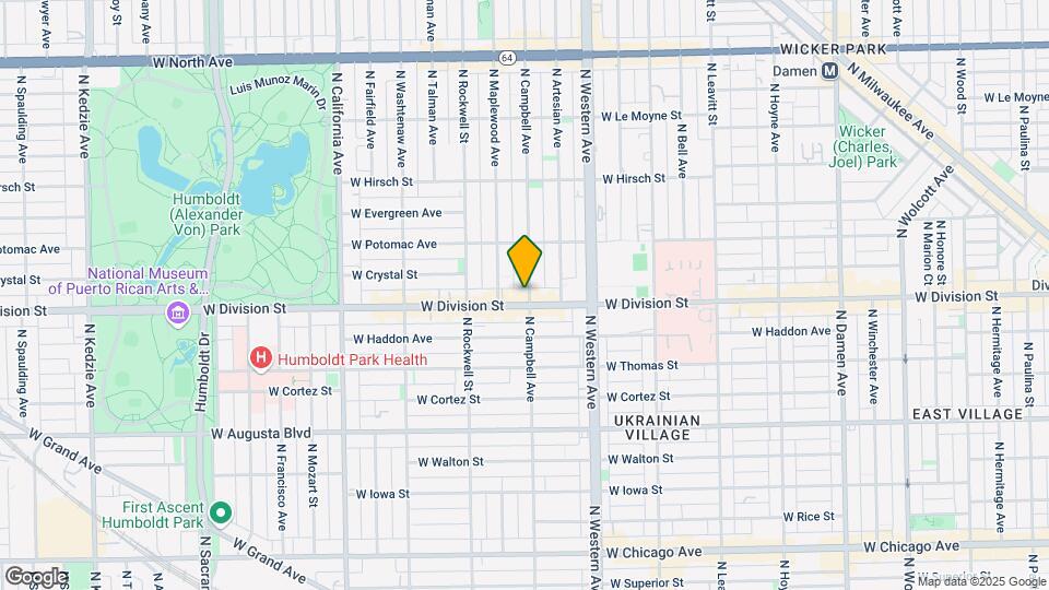 2500 W Division St Map and Location Details
