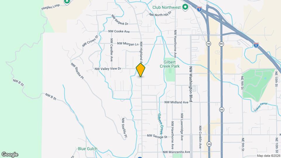 1654 NW Highland Ave Map and Location Details