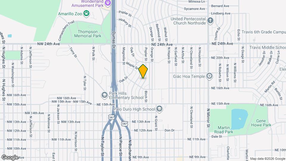 1809 Poplar St Map and Location Details