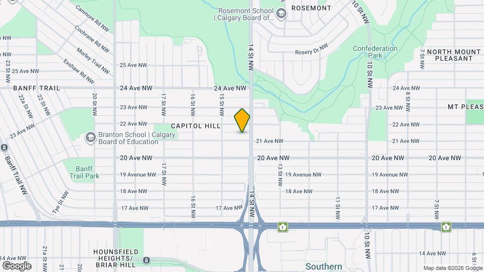 1512-1521 21 Ave NW Map and Location Details