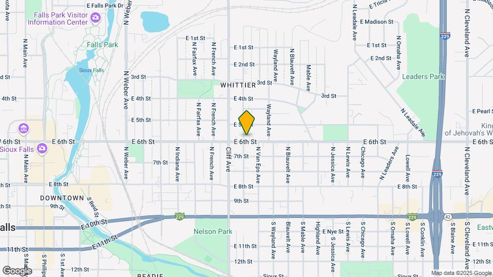 1300 E 6th St Map and Location Details