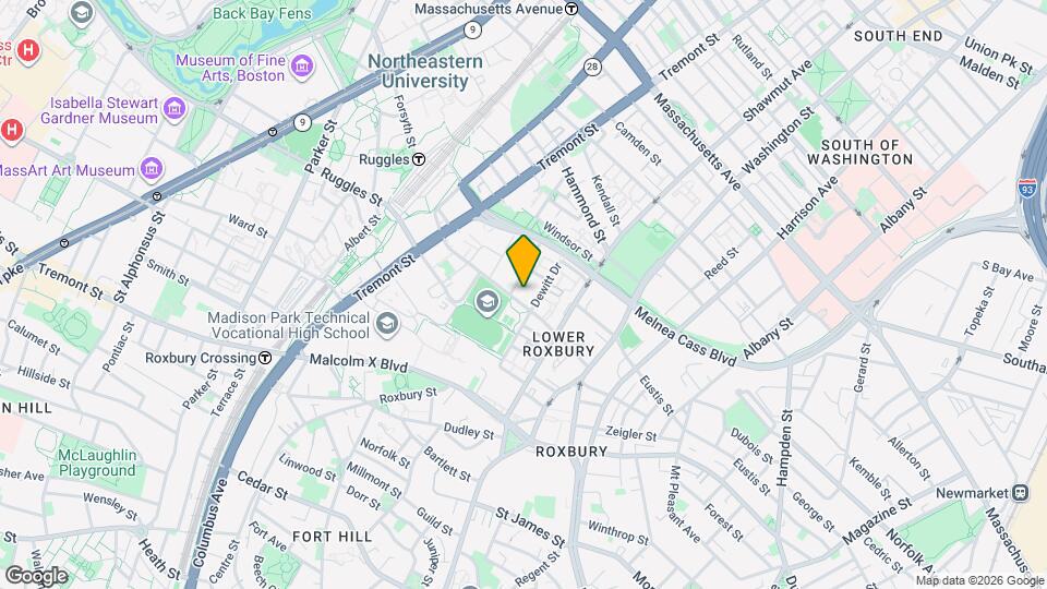 57 Ruggles St, Unit 1B Map and Location Details