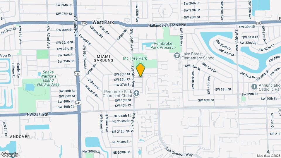 5410 SW 36th St Map and Location Details