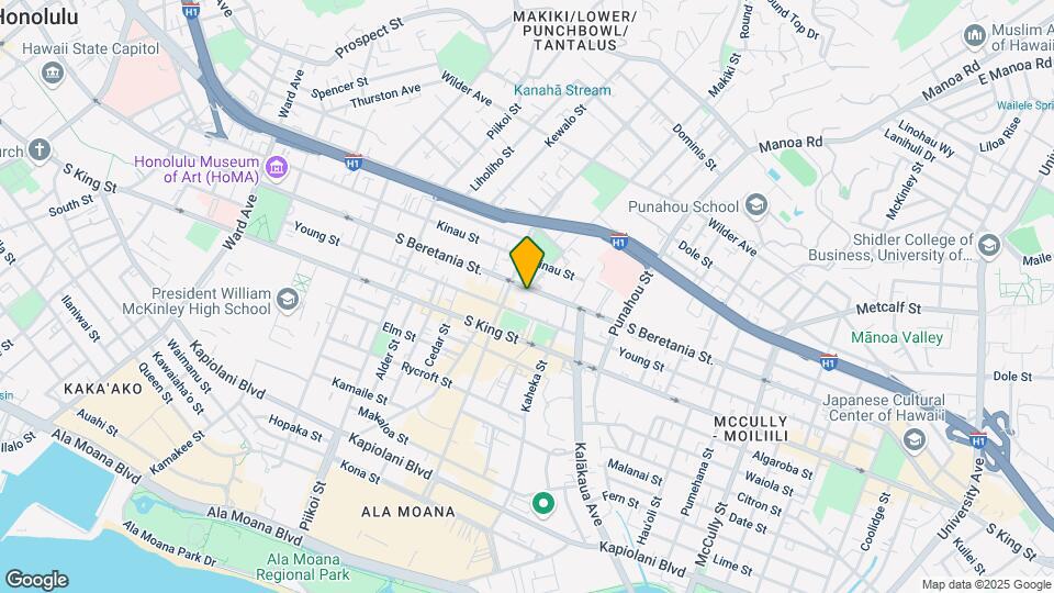 1421 S Beretania St Map and Location Details